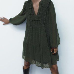 Dark Green Zara Mini Dress